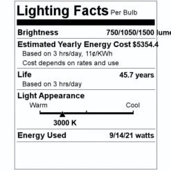 NaturaLED LED Recessed Downlight (09352) -Light Bulbs Shop 09352 Lighting Facts Labelmd