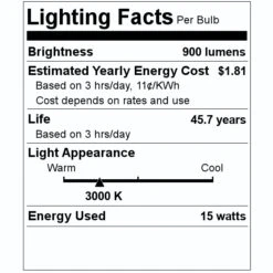 NaturaLED Flush Mount LED Fixture (09366) -Light Bulbs Shop 09366 Lighting Facts Labelmd