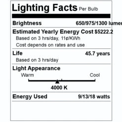 NaturaLED LED Bollard (09386) -Light Bulbs Shop 09386 Lighting Facts Labelmd