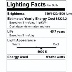 NaturaLED LED Bollard (09389) -Light Bulbs Shop 09389 Lighting Facts Labelmd