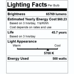 NaturaLED LED Flood Fixture (09442) -Light Bulbs Shop 09442 Lighting Facts Labelmd