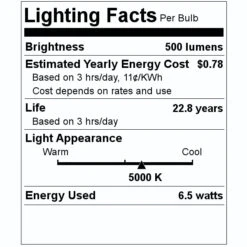 Satco LED Reflector Flood Retrofit (09494) 7 Satco LED Reflector Flood Retrofit (09494) -Light Bulbs Shop 09494 Lighting Facts Labelmd