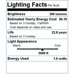 Satco LED Light Bulb (09543) -Light Bulbs Shop 09543 Lighting Facts Labelmd