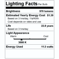 Satco LED Reflector Flood Retrofit (09635) -Light Bulbs Shop 09635 Lighting Facts Labelmd
