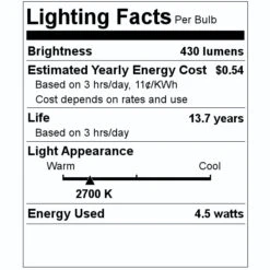 Satco LED Light Bulb (09827) 7 Satco LED Light Bulb (09827) -Light Bulbs Shop 09827 Lighting Facts Labelmd