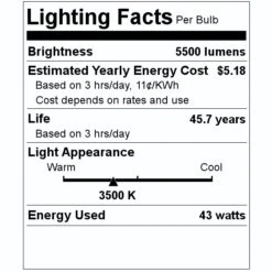 Satco LED Light Bulb (09917) -Light Bulbs Shop 09917 Lighting Facts Labelmd