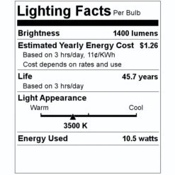 Satco LED Light Bulb (09991) 7 Satco LED Light Bulb (09991) -Light Bulbs Shop 09991 Lighting Facts Labelmd