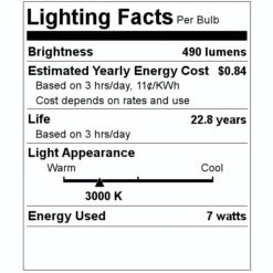Ushio LED Reflector Flood Retrofit (1004296) -Light Bulbs Shop 1004296 Lighting Facts Labelmd