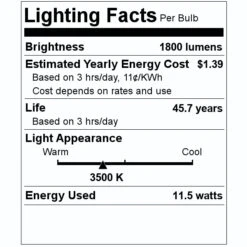 Eiko LED Light Bulb (10489) -Light Bulbs Shop 10489 Lighting Facts Labelmd