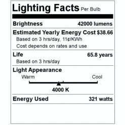 Eiko LED High Bay (10607) -Light Bulbs Shop 10607 Lighting Facts Labelmd