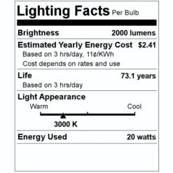 Eiko LED Vapor Tight Utility (10650) 7 Eiko LED Vapor Tight Utility (10650) -Light Bulbs Shop 10650 Lighting Facts Labelmd