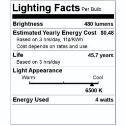 Keystone LED Light Bulb (11013) -Light Bulbs Shop 11013 Lighting Facts Labelmd