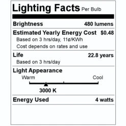 Satco LED Light Bulb (11212) -Light Bulbs Shop 11212 Lighting Facts Labelmd