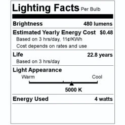 Satco LED Light Bulb (11215) 7 Satco LED Light Bulb (11215) -Light Bulbs Shop 11215 Lighting Facts Labelmd