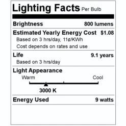Satco LED Light Bulb (11400) 7 Satco LED Light Bulb (11400) -Light Bulbs Shop 11400 Lighting Facts Labelmd