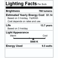 Satco LED Light Bulb (10 Pack) (11411) 7 Satco LED Light Bulb (10 Pack) (11411) -Light Bulbs Shop 11411 Lighting Facts Labelmd