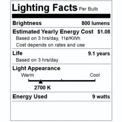 Satco LED Light Bulb (11412) 7 Satco LED Light Bulb (11412) -Light Bulbs Shop 11412 Lighting Facts Labelmd