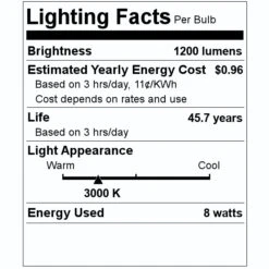 Satco LED Light Bulb (11930) -Light Bulbs Shop 11930 Lighting Facts Labelmd