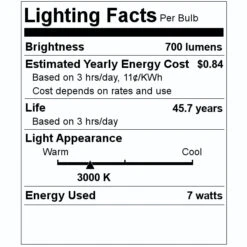 Satco LED Light Bulb (11950) 7 Satco LED Light Bulb (11950) -Light Bulbs Shop 11950 Lighting Facts Labelmd