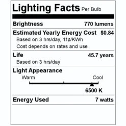 Satco LED Light Bulb (11952) -Light Bulbs Shop 11952 Lighting Facts Labelmd