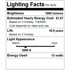 Maxlite LED Light Bulb (12076) -Light Bulbs Shop 12076 Lighting Facts Labelmd