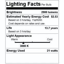 Satco LED Light Bulb (12450) -Light Bulbs Shop 12450 Lighting Facts Labelmd