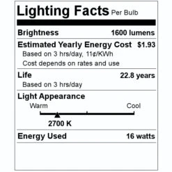 Keystone LED Light Bulb (12660) -Light Bulbs Shop 12660 Lighting Facts Labelmd