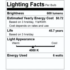 Keystone LED Light Bulb (12697) -Light Bulbs Shop 12697 Lighting Facts Labelmd