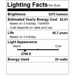 Satco LED Light Bulb (13100) -Light Bulbs Shop 13100 Lighting Facts Labelmd