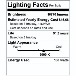 Maxlite LED Linear High Bay (13223) -Light Bulbs Shop 13223 Lighting Facts Labelmd