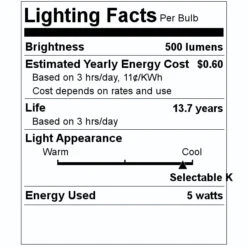 TCP LED Light Bulb (14124) -Light Bulbs Shop 14124 Lighting Facts Labelmd