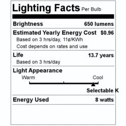 TCP LED Light Bulb (14126) -Light Bulbs Shop 14126 Lighting Facts Labelmd