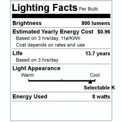 TCP LED Light Bulb (14128) -Light Bulbs Shop 14128 Lighting Facts Labelmd