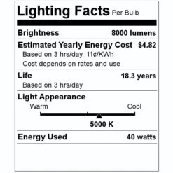 Feit Electric LED Light Bulb (15284) 7 Feit Electric LED Light Bulb (15284) -Light Bulbs Shop 15284 Lighting Facts Labelmd