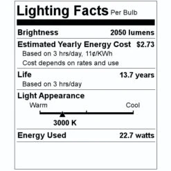 Feit Electric LED Light Bulb (15298) -Light Bulbs Shop 15298 Lighting Facts Labelmd