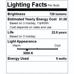 TCP LED Reflector Flood Retrofit (15492) -Light Bulbs Shop 15492 Lighting Facts Labelmd 1