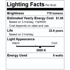 TCP LED Reflector Flood Retrofit (15495) -Light Bulbs Shop 15495 Lighting Facts Labelmd