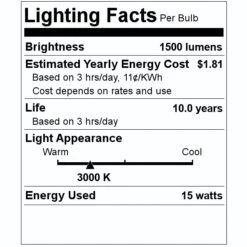 Feit Electric LED Light Bulb (6 Pack) (15730) 7 Feit Electric LED Light Bulb (6 Pack) (15730) -Light Bulbs Shop 15730 Lighting Facts Labelmd
