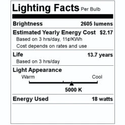 Feit Electric LED Light Bulb (15825) 7 Feit Electric LED Light Bulb (15825) -Light Bulbs Shop 15825 Lighting Facts Labelmd