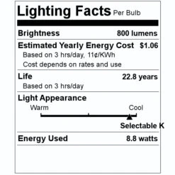Feit Electric LED Light Bulb (2 Pack) (15885) 7 Feit Electric LED Light Bulb (2 Pack) (15885) -Light Bulbs Shop 15885 Lighting Facts Labelmd