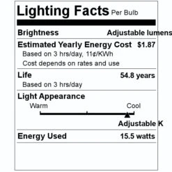 Nicor LED Under Cabinet Fixture (16185) -Light Bulbs Shop 16185 Lighting Facts Labelmd