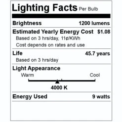 Satco LED Light Bulb (16400) 7 Satco LED Light Bulb (16400) -Light Bulbs Shop 16400 Lighting Facts Labelmd