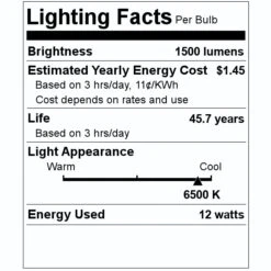 Satco LED Light Bulb (16403) -Light Bulbs Shop 16403 Lighting Facts Labelmd