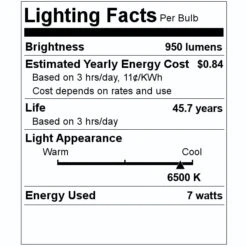 Satco LED Light Bulb (16413) 7 Satco LED Light Bulb (16413) -Light Bulbs Shop 16413 Lighting Facts Labelmd