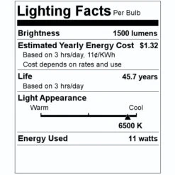 Satco LED Light Bulb (16415) -Light Bulbs Shop 16415 Lighting Facts Labelmd