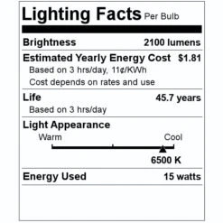 Satco LED Light Bulb (16417) -Light Bulbs Shop 16417 Lighting Facts Labelmd