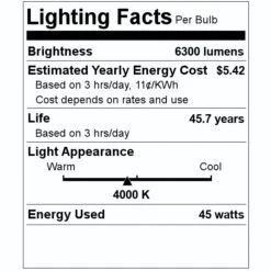 Satco LED Light Bulb (16424) -Light Bulbs Shop 16424 Lighting Facts Labelmd