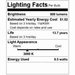 Maxlite LED Light Bulb (16456) 7 Maxlite LED Light Bulb (16456) -Light Bulbs Shop 16456 Lighting Facts Labelmd