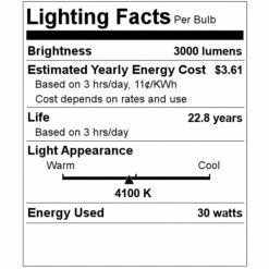 TCP LED Flood Light Bulb (17215) -Light Bulbs Shop 17215 Lighting Facts Labelmd