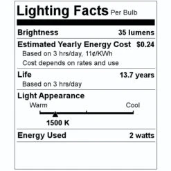 Feit Electric LED Light Bulb (18133) -Light Bulbs Shop 18133 Lighting Facts Labelmd